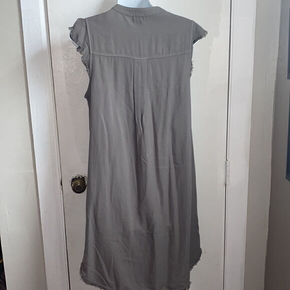 SPLENDID Henley Military Olive Fringe Hem Tunic Dress-S - Picture 6 of 9